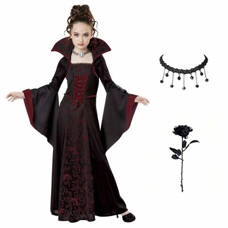 Déguisement Vampire Fille – Robe Tutu Longue Gothique – vue 6