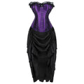 Robe Corset Gothique Violette en Satin à Lacets – vue 4
