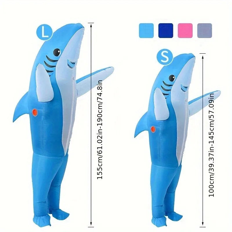Déguisement Requin Gonflable - Combinaison Costume Debout Adulte – vue 2