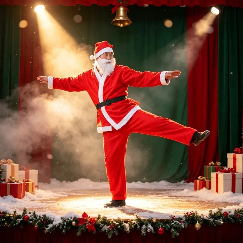 Costume Père Noël Velours avec Barbe – vue 3