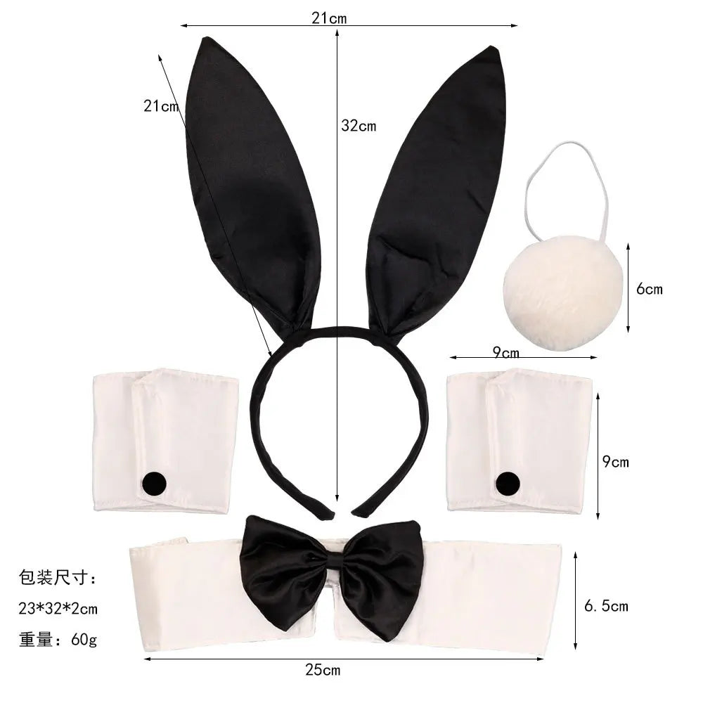 Kit Lapin Sexy – Oreilles, Nœud Papillon, Queue et Gants – vue 4