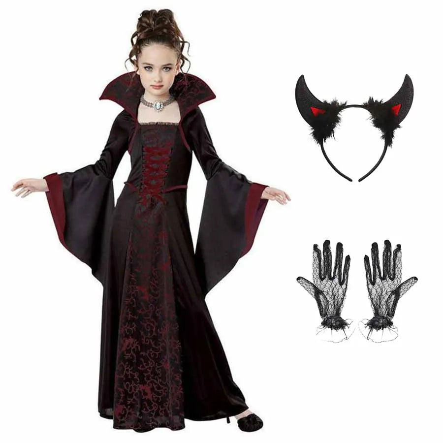 Déguisement Vampire Fille – Robe Tutu Longue Gothique – vue 7