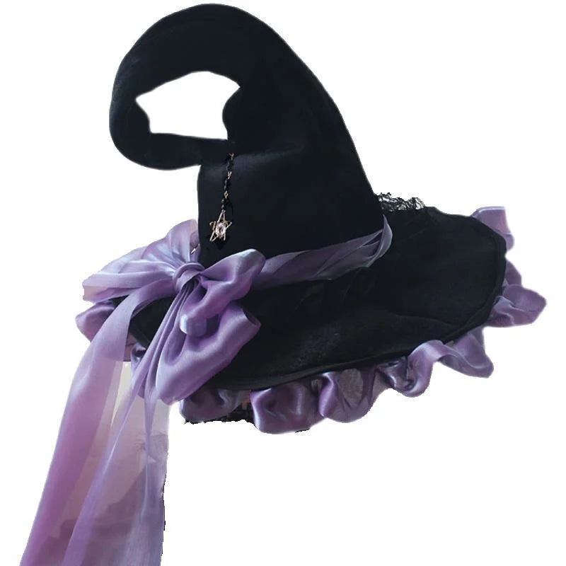 Chapeau de Sorcière Gothique avec Nœud Violet – vue 4