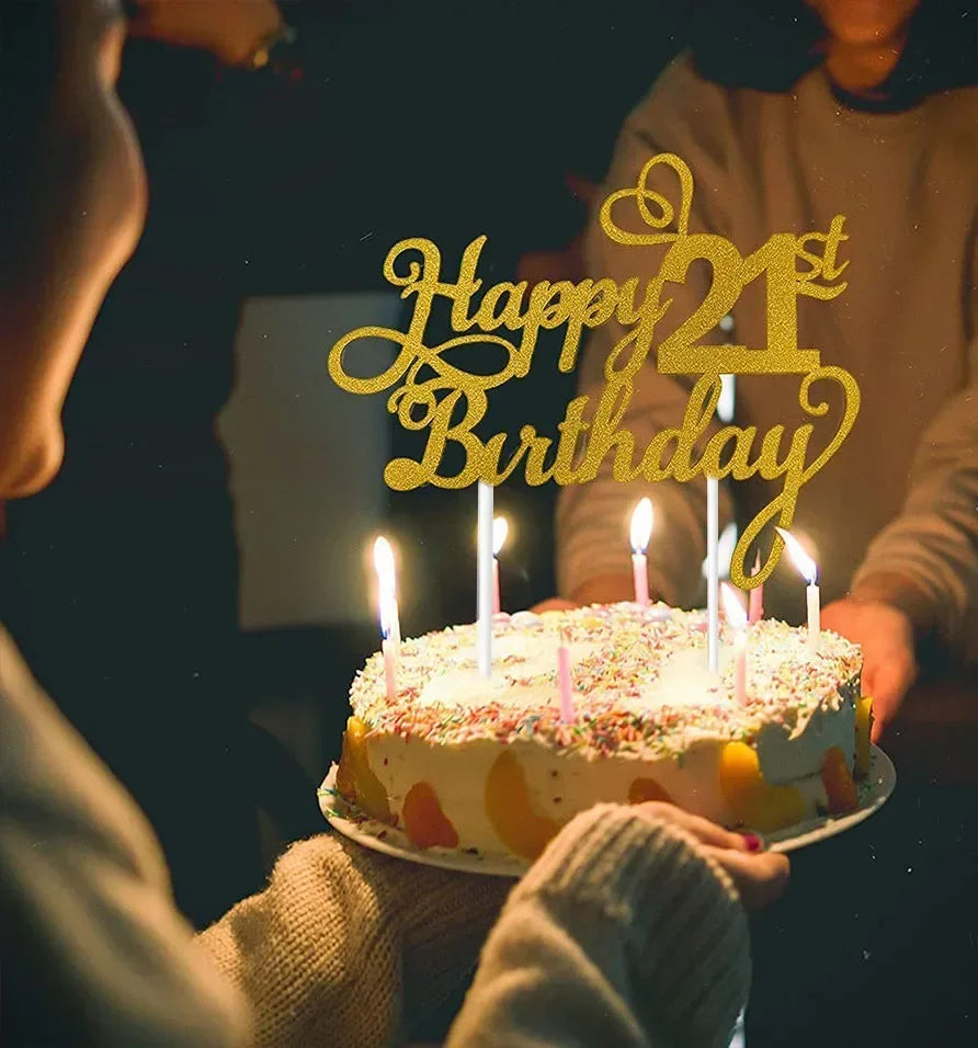 Topper Gâteau Happy Birthday Chiffre d'Âge - Lot de 1 à 20 pièces – vue 6