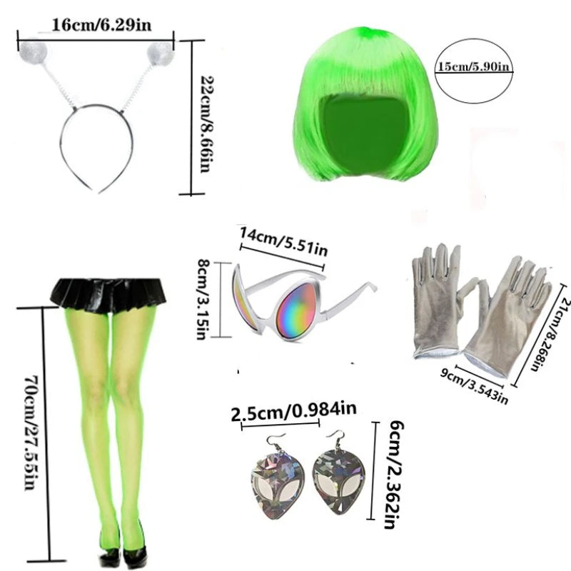 Kit Accessoires Alien – Serre-Tête Antennes et Lunettes – vue 6