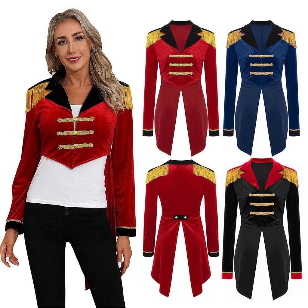 Veste de Monsieur Loyal Femme – Queue-de-Pie en Velours à Épaulettes – vue 5
