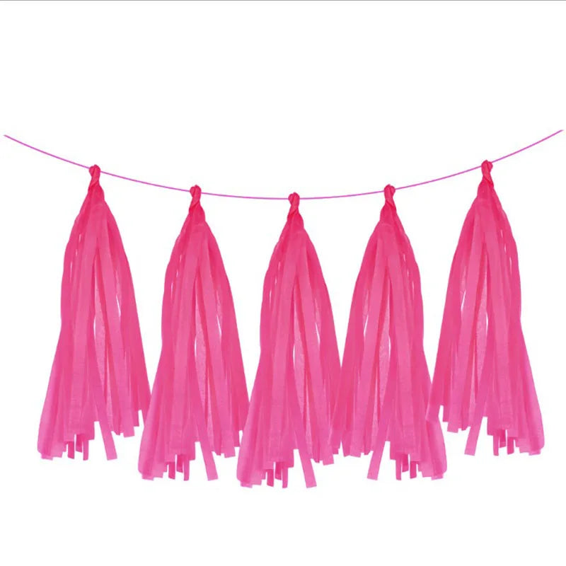 Guirlande Rideau Pompons Papier de Soie Décoration Fête – vue 10