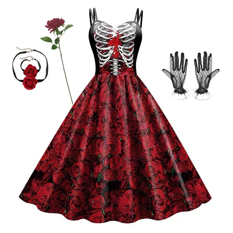 Robe Dos Nu Imprimé Tête de Mort Femme – vue 7