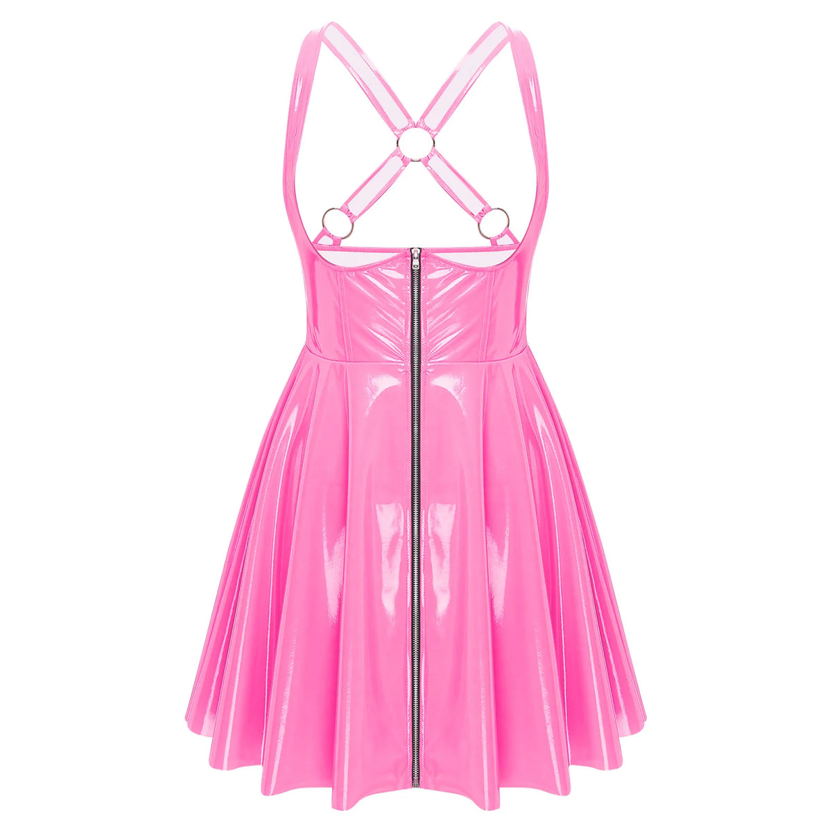 Robe Moulante Effet Cuir Mouillé Gothique Sexy – vue 10
