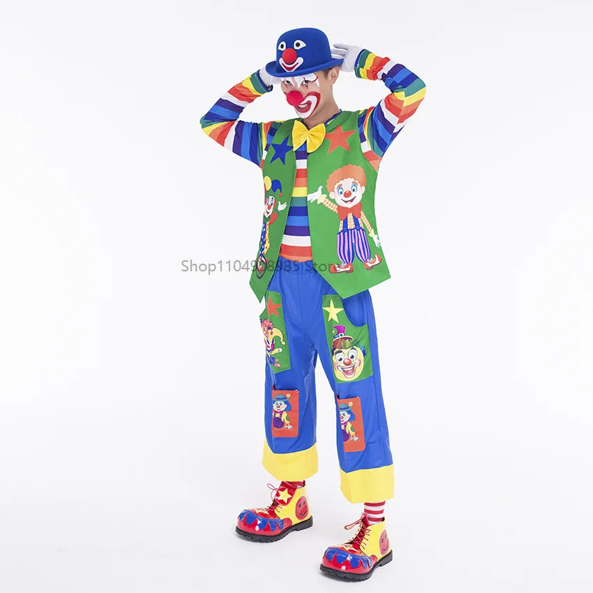 Déguisement Clown Rigolo Adulte – Tenue Colorée de Fête – vue 20