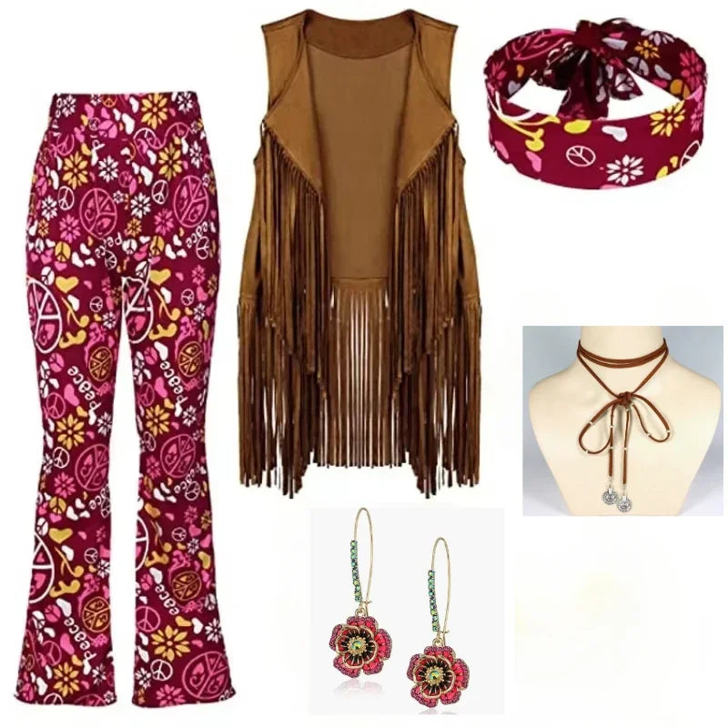 Gilet Hippie à Franges Peace & Love Femme – vue 7