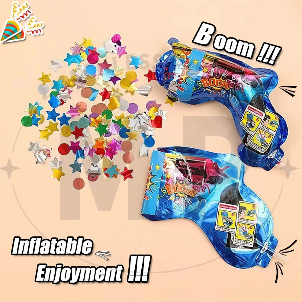 Canon à Confettis Gonflable Portable Paillettes – vue 3
