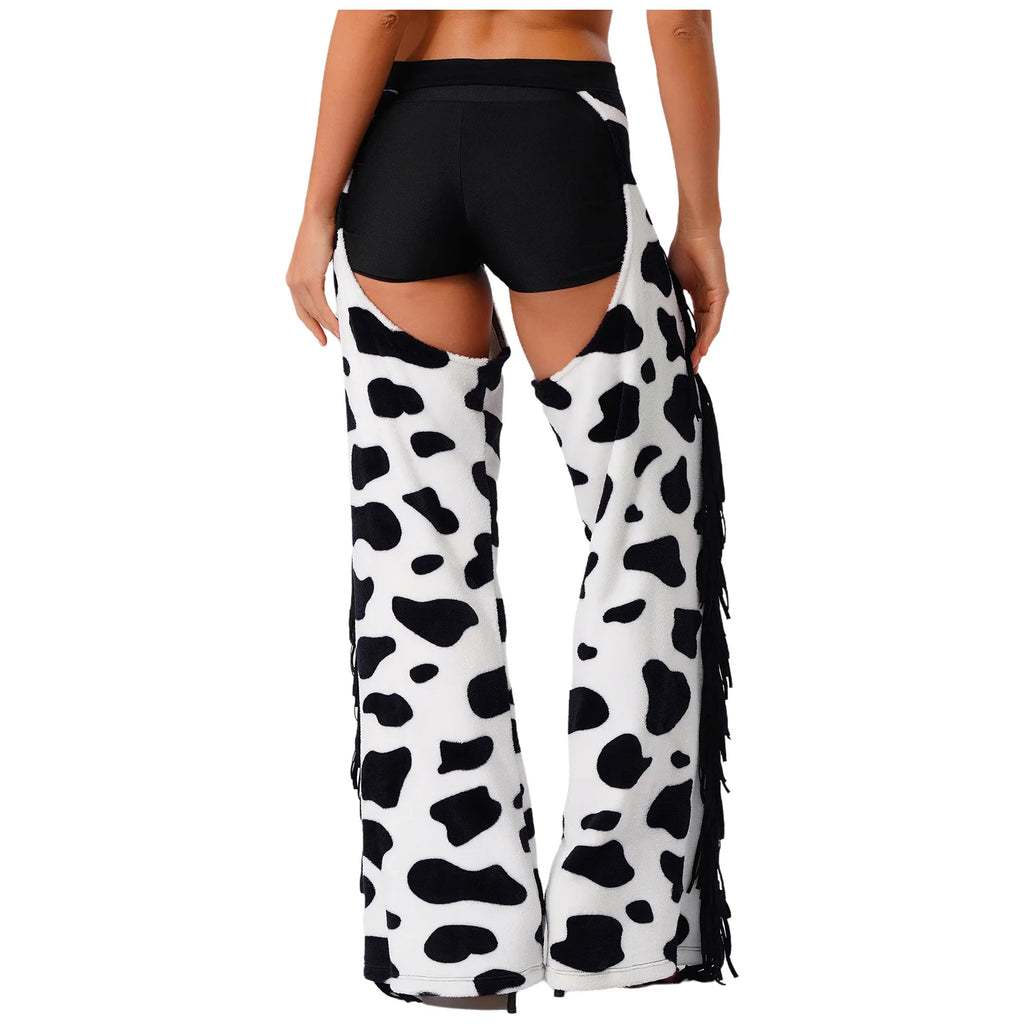 Pantalon Cow-Girl Imprimé Vache à Franges – vue 4