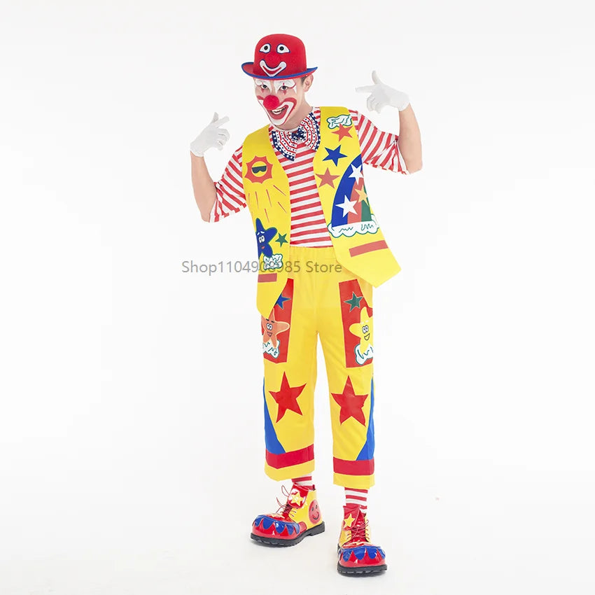 Déguisement Clown Rigolo Adulte – Tenue Colorée de Fête – vue 10