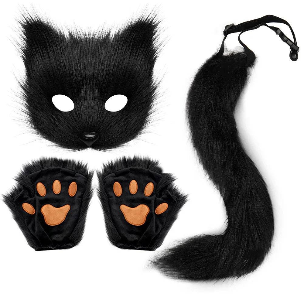Kit Chat en Peluche – Masque, Gants et Queue – vue 8