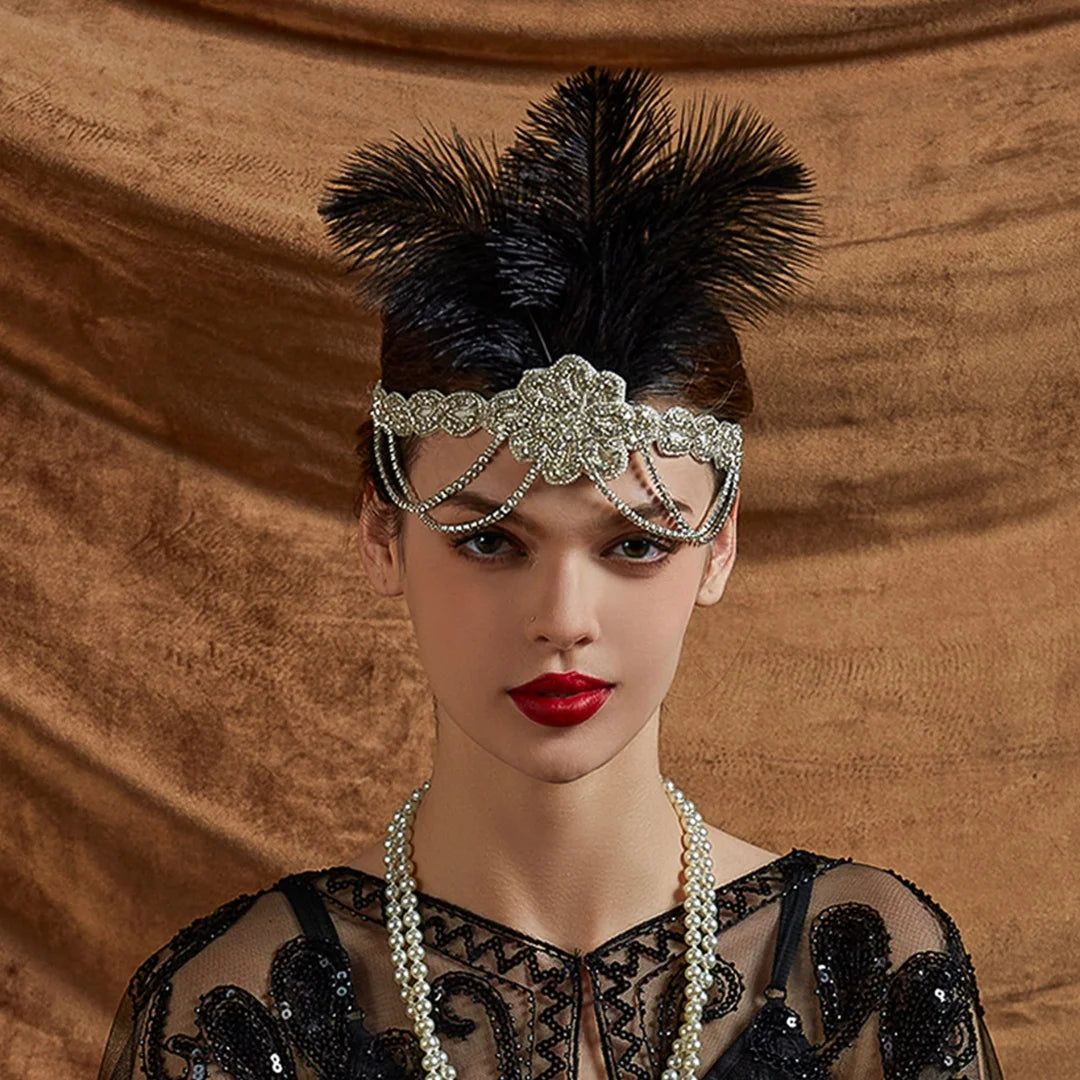 Serre-tête Plumes de Paon Style Années 1920 - Gatsby Vintage – vue 12