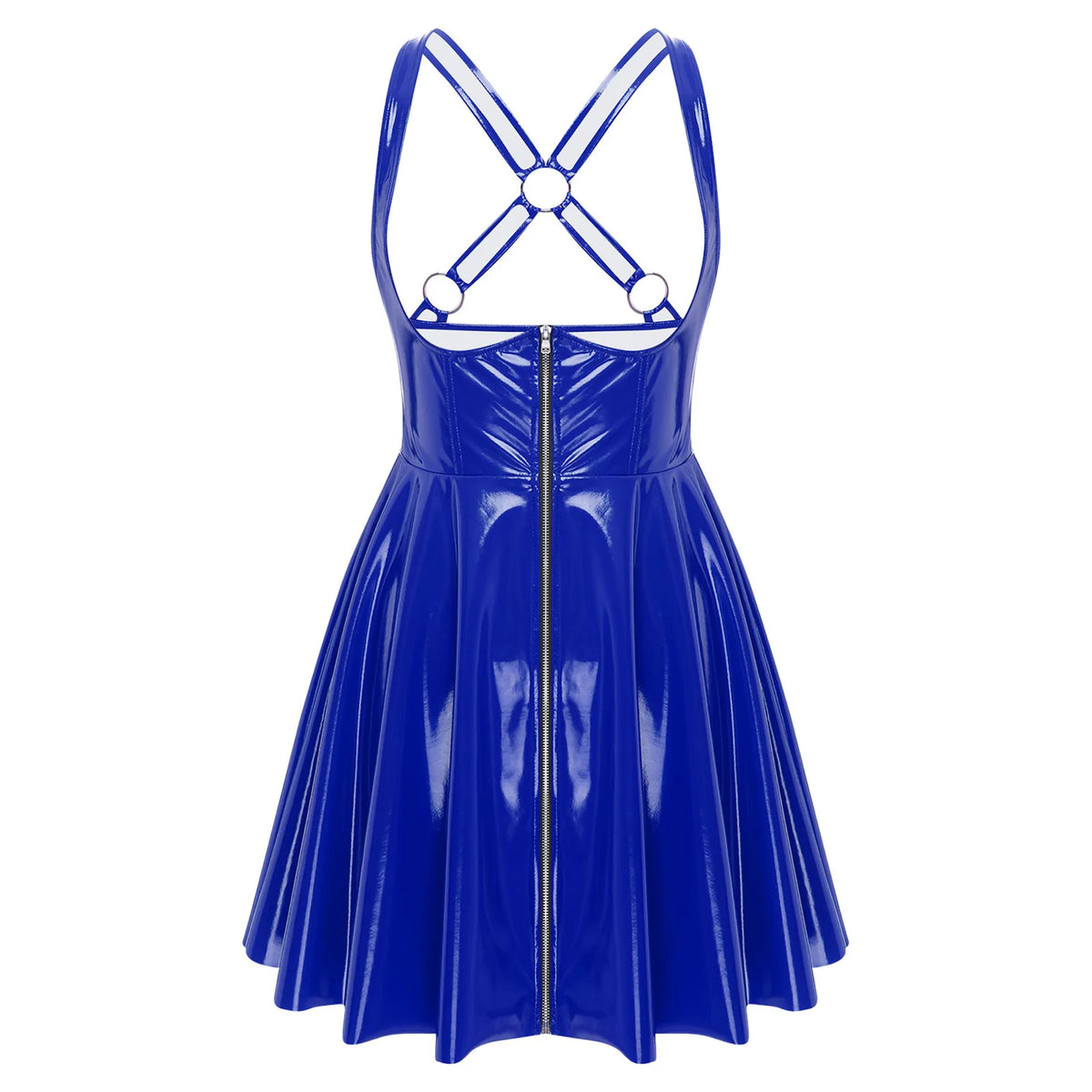 Robe Moulante Effet Cuir Mouillé Gothique Sexy – vue 7