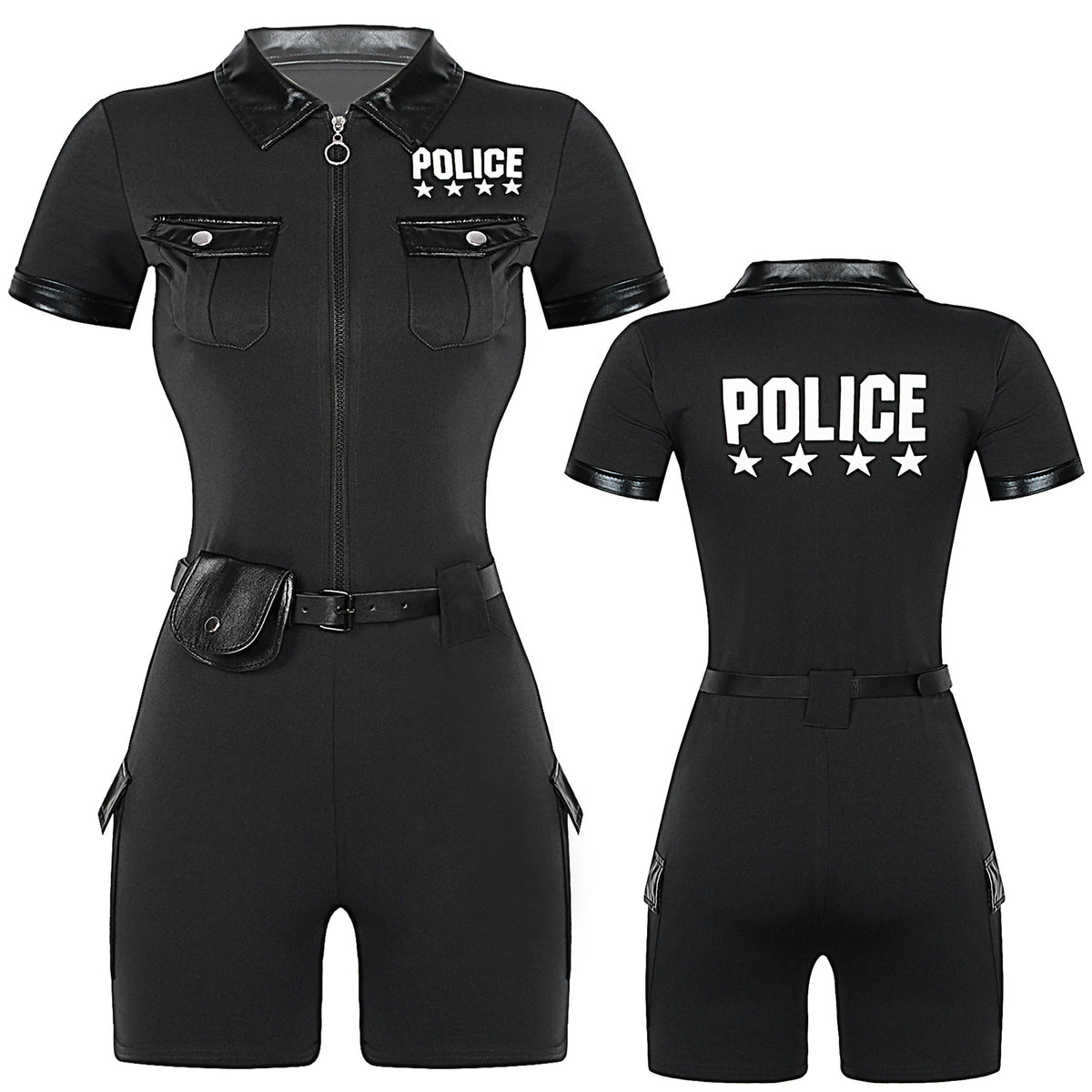 Déguisement Policière - Combinaison avec Ceinture et Casquette – vue 10