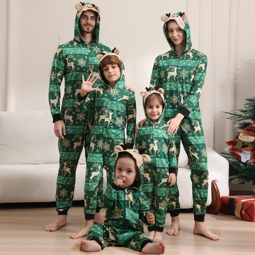 Pyjama Combinaison de Noël Famille à Capuche – Imprimé Festif – vue 3