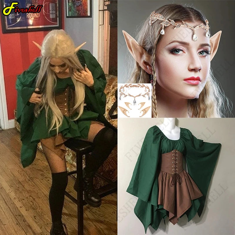 Robe Elfe Médiévale Femme avec Corset – du S au 5XL