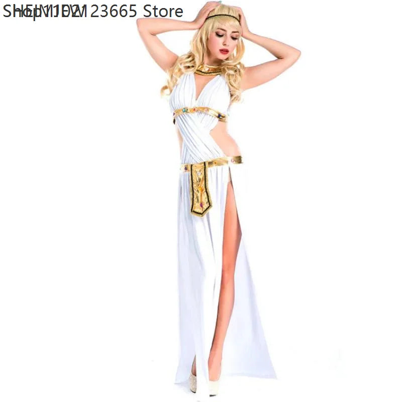 Robe de Déesse Grecque Sexy Blanche – Princesse Égyptienne – vue 3
