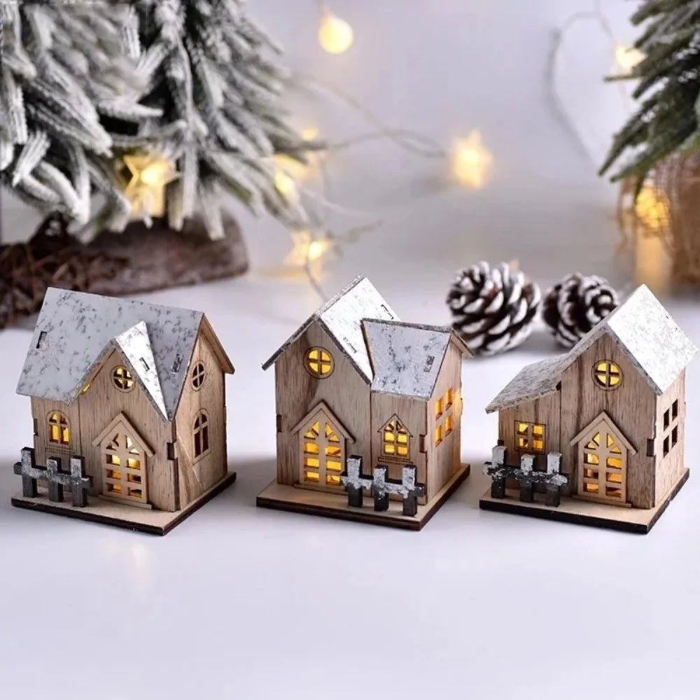 Maisonnette en bois lumineuse Noël – vue 5