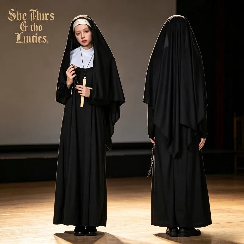 Robe Longue de Nonne Noire – vue 3