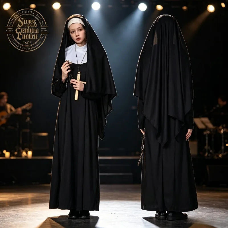 Robe Longue de Nonne Noire – vue 5