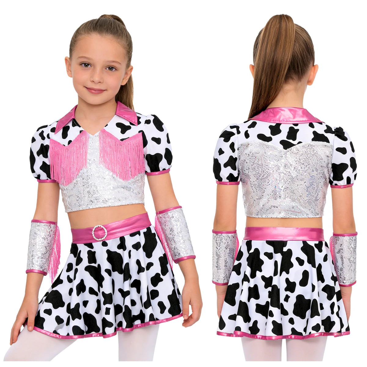 Déguisement Cowgirl Fille à Sequins – Crop Top et Jupe-Culotte – vue 9