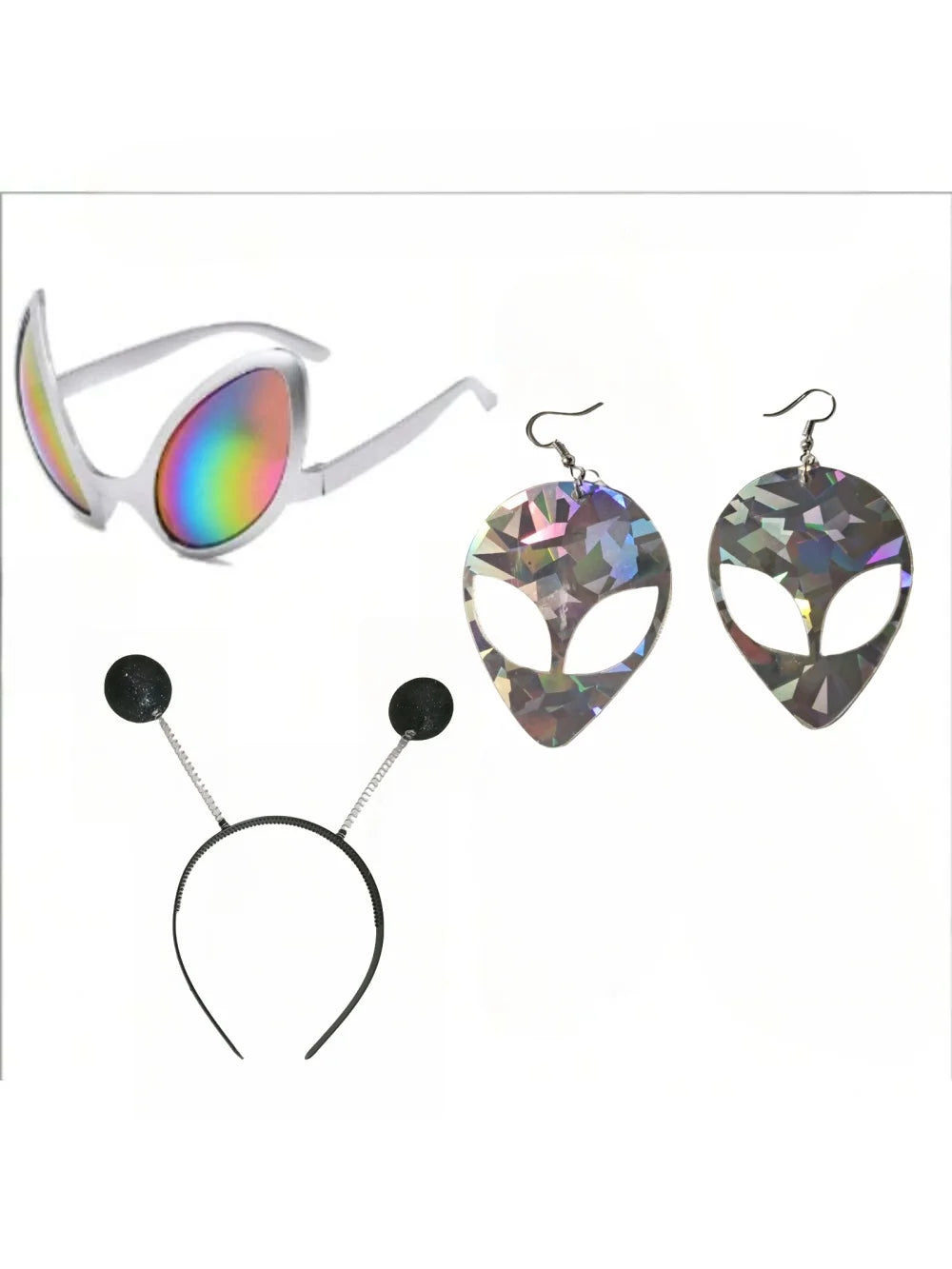 Kit Accessoires Alien – Serre-Tête Antennes et Lunettes – vue 3