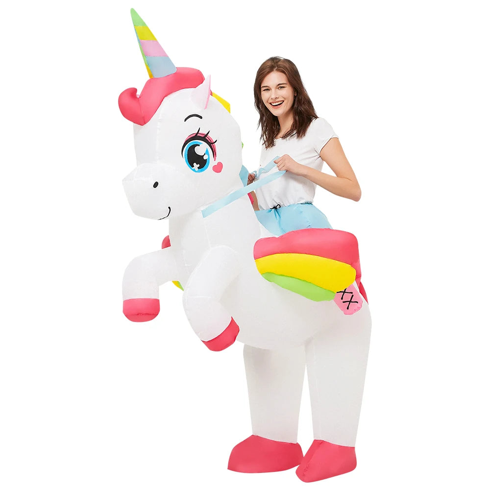 Déguisement Licorne Gonflable à Chevaucher - Costume Adulte Fantaisie – vue 6