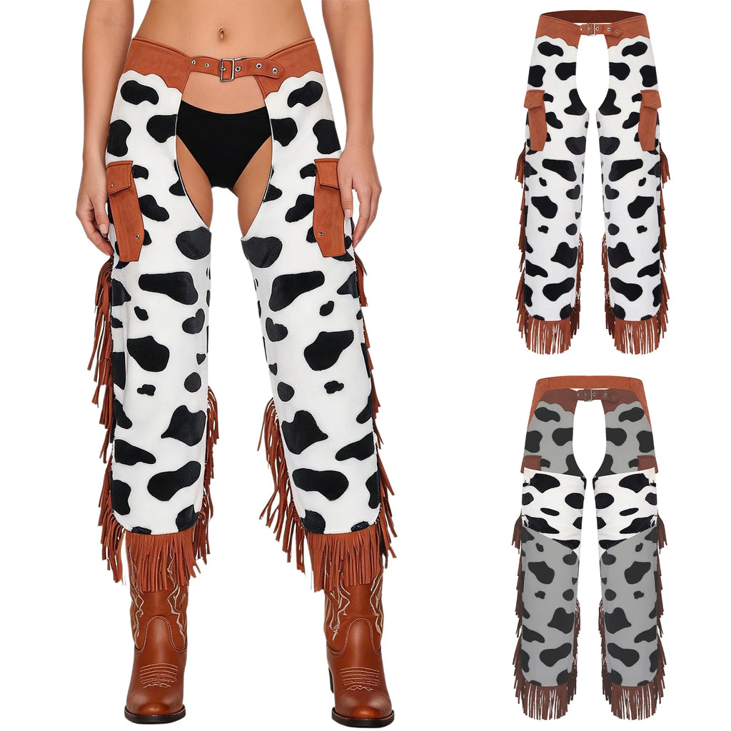 Pantalon Cow-Girl Imprimé Vache à Franges – vue 12