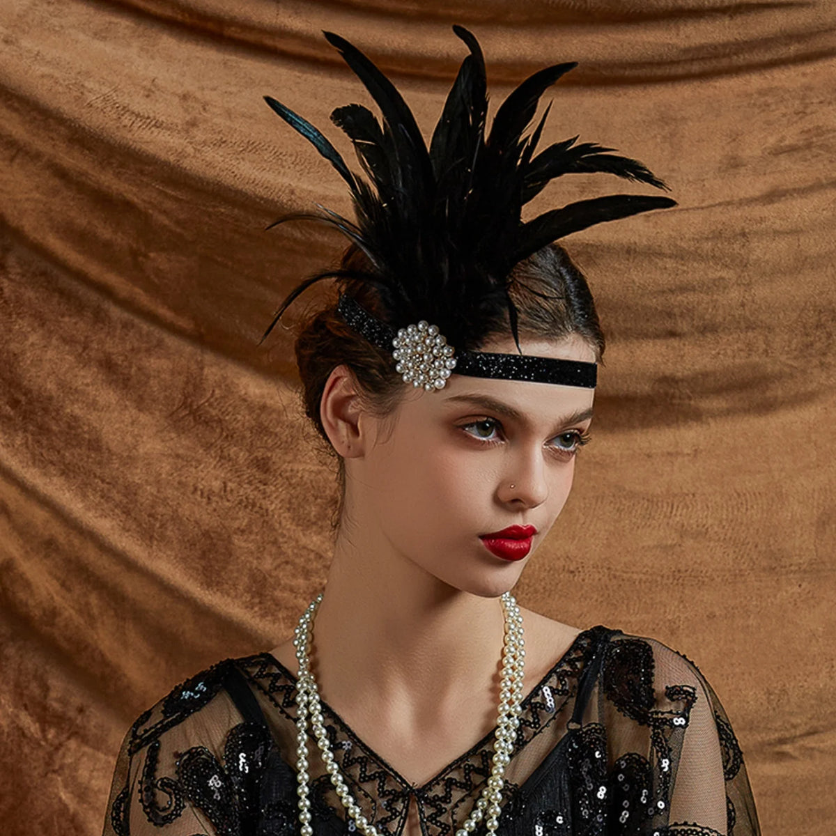 Serre-tête Plumes de Paon Style Années 1920 - Gatsby Vintage – vue 8