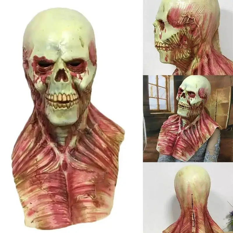 Masque Zombie Visage Pourri en Latex – vue 9