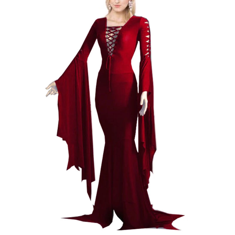 Robe Sorcière Gothique à Lacets – vue 4