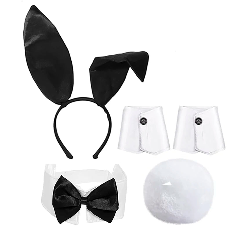 Kit Lapin Sexy – Oreilles, Nœud Papillon, Queue et Gants