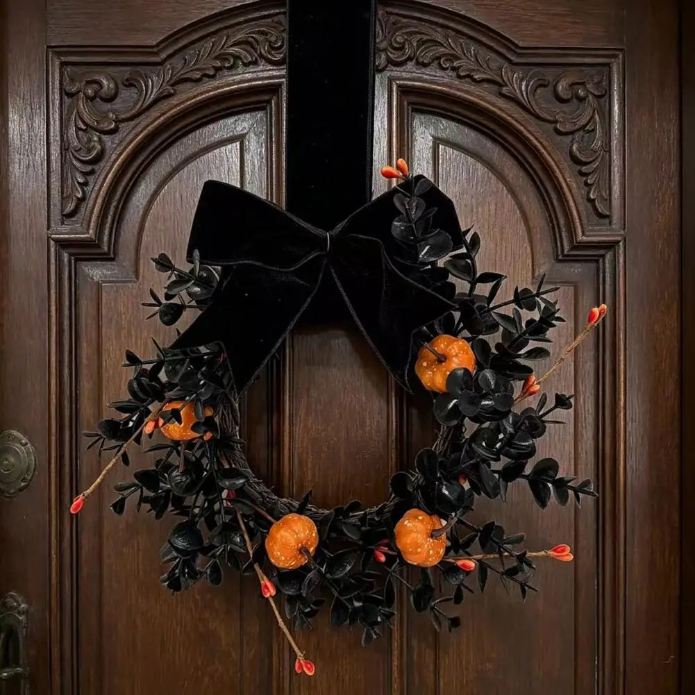 Couronne décorative noire Halloween – vue 3