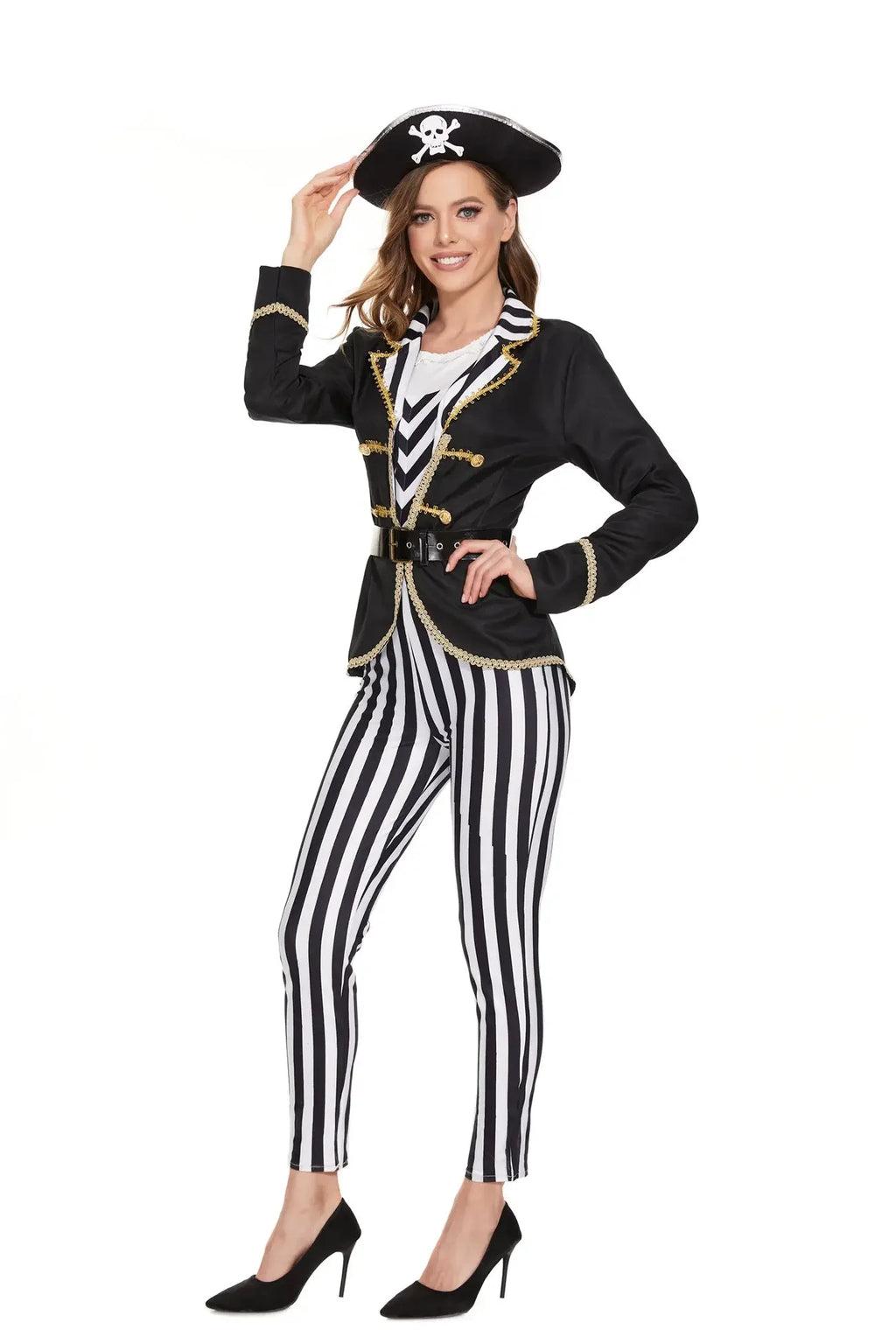 Déguisement Capitaine Pirate Femme Pantalon Rayé – vue 5