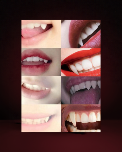 Lot de 5 Paires de Dents de Vampire - photo premium Panoplia