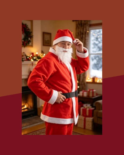 Costume Père Noël Velours avec Barbe - photo premium Panoplia